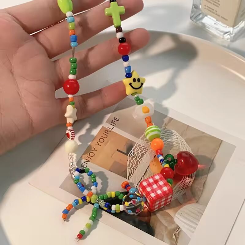 Sweet Colored Dopamine Bowknot Star Bead Light Luxury Bracelets Necklace for Women Fashion Jewelry Hanfu Accessories Wholesale