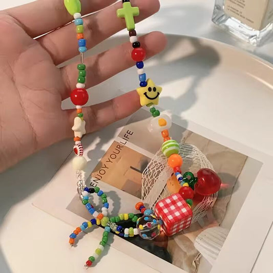 Sweet Colored Dopamine Bowknot Star Bead Light Luxury Bracelets Necklace for Women Fashion Jewelry Hanfu Accessories Wholesale